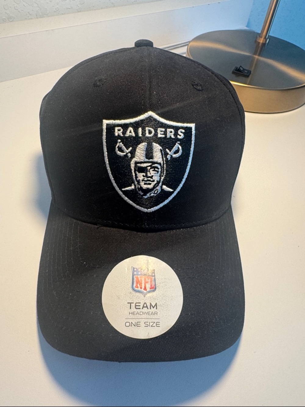 NWOT Raiders Black Embroidered Logo Baseball Cap